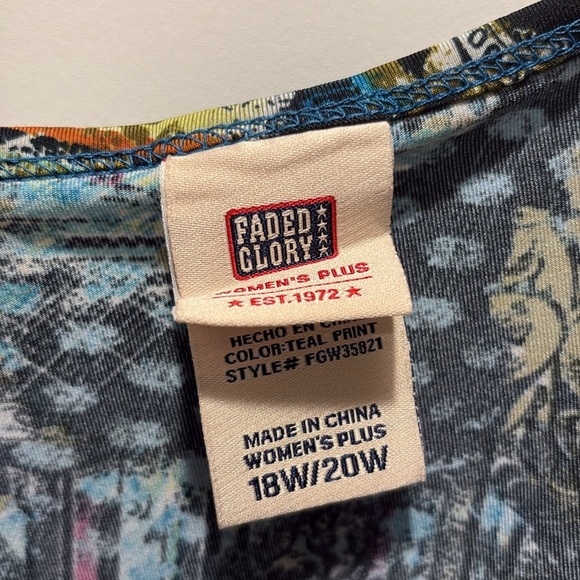 Womens Faded Glory Tank Size 18/20 Blue, Green, Brown - Picture 2 of 2